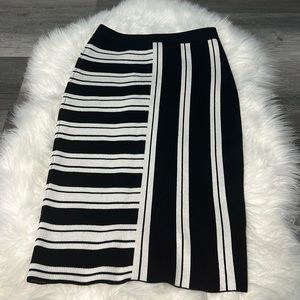 Black and white skirt with stripes size small